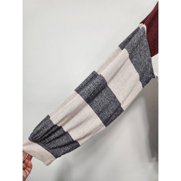 Maurices Womens Mixer Tunic XXL Multi Colorblock Striped Sleeve Soft Knit Top - Picture 4 of 8